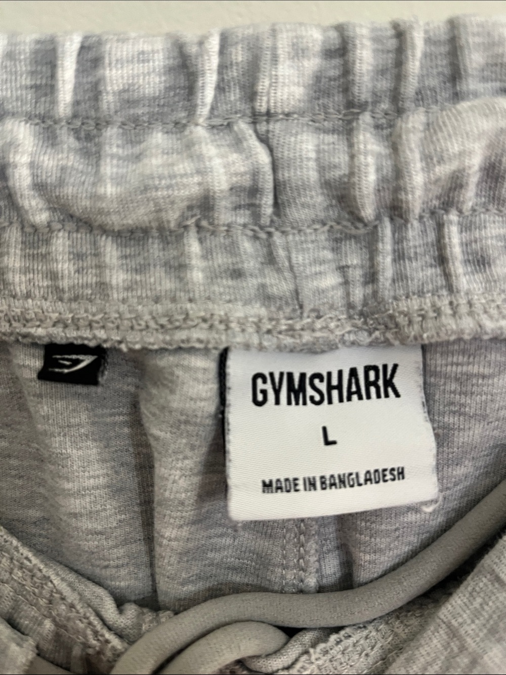 Large Men’s Gymshark Light Grey Joggers with White Logo - Picture 2 of 4